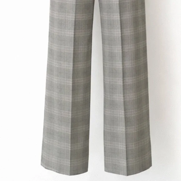 89th & Madison Womens Plaid Wide Leg Pants Size Medium High Rise Sailor Button - Picture 6 of 10